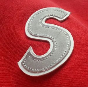 Supreme " S " logo embroidered red hoodie